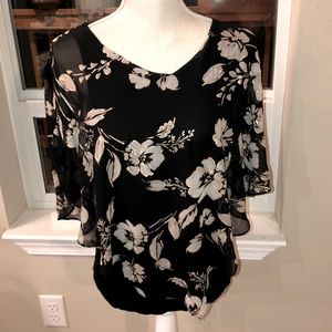NWT Black Floral BCX Top, Medium